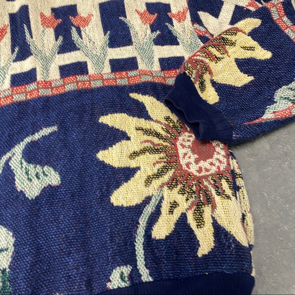 Vintage 80s 90s Maxson Tapestri full zip jacket floral garden boho OS - Picture 7 of 9